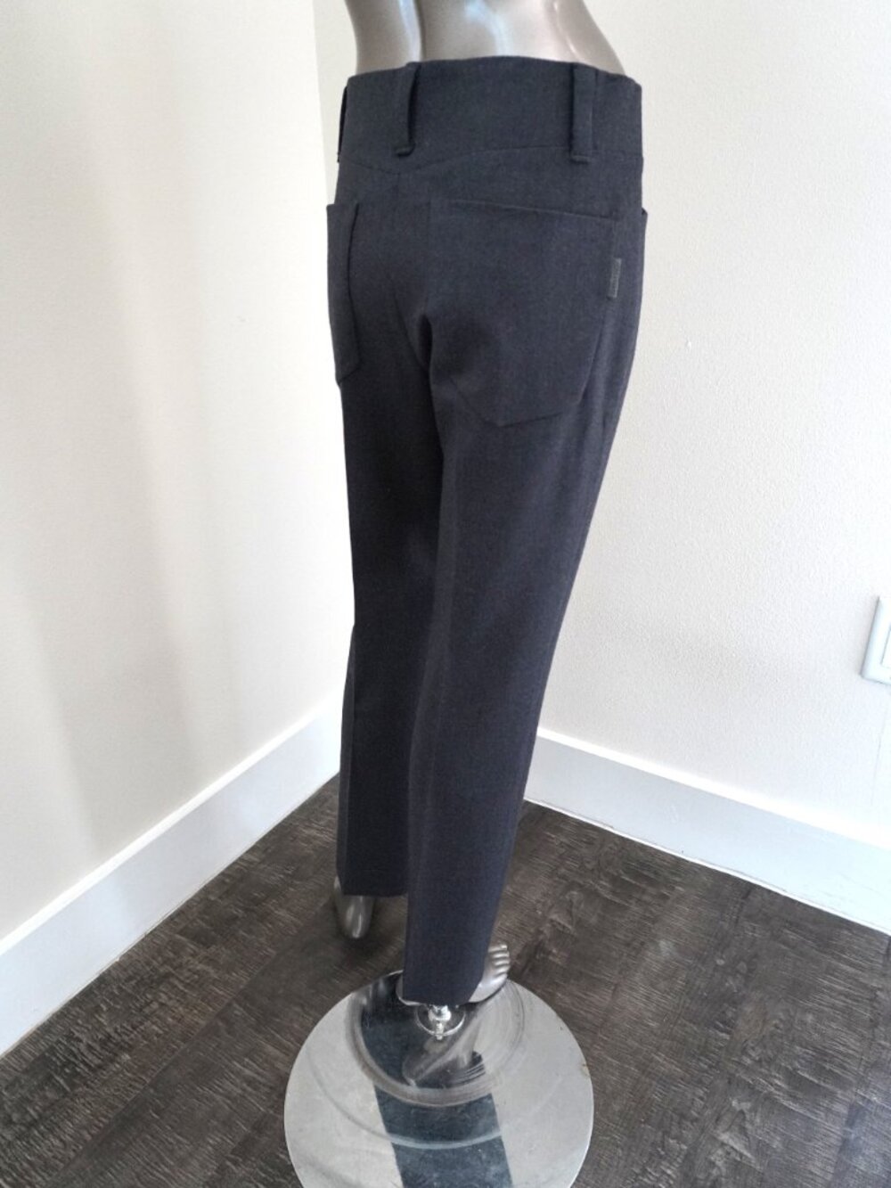 Brunello Cucinelli Monili Pants Gray Stretch Virgin Wool Monili Tab Size 4